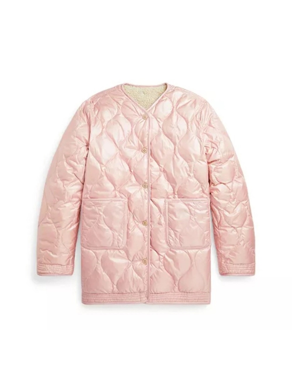 Polo by Ralph Lauren Pink Quilted Puffer Jacket Reversible Down Coat NWT $175